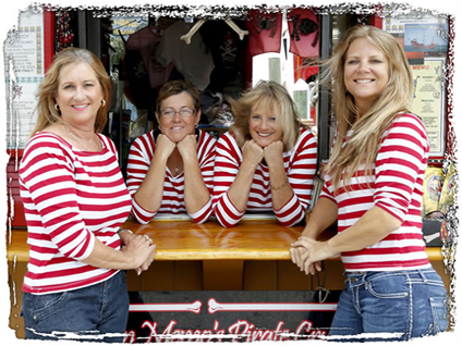 Mischievous Melissa, Panama Pam, Treasure Chest Terri, and Sea Breeze Sharon.