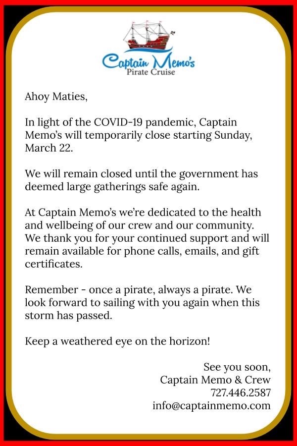 Reservations | Captain Memo's Pirate Cruise